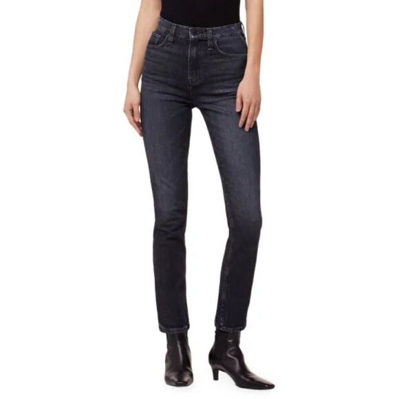 NWT HUDSON HARLOW Ultra High-Rise Cigarette Ankle Jeans Black Size 30 - Picture 1 of 10